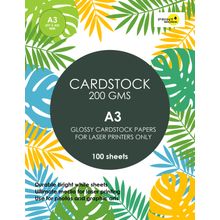 اشتري Printwork Glossy Cardstock Paper - 100 Sheets - 200 Gms - A3 Size في مصر