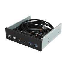 اشتري 5.25 Inch Desktop Pc Case Internal Front Panel Usb Hub 2 Ports Usb 3.0 And 2 Ports Usb 2.0 With Hd Audio Port 20 Pin Connector في مصر