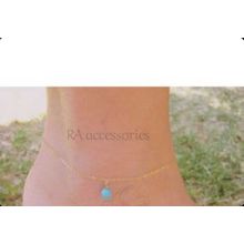Buy RA accessories Women Anklet With Turquoise Golden Chain in Egypt