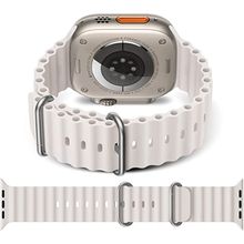 اشتري Silicon Replacement Strap For Apple Watch Series 7 And Series 8 (45mm) And Apple Watch Ultra (49mm) - Off-White في مصر