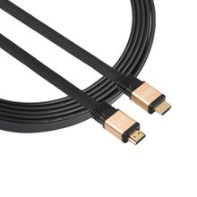 Buy 1m HDMI 2.0 (4K)  30AWG High Speed 18Gbps Gold Plated Connectors HDMI Male To HDMI Male Flat Cable(Gold) in Egypt