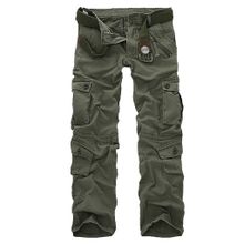 اشتري Fashion hiamok Men's Fashion Casual Cotton Multi-pocket Outdoors Work Trouser Cargo Long Pants في مصر