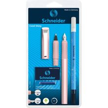 اشتري Schneider Ceod Shiny Writing Set With Fountain Pen Rollerball Pen Ink  (Right And Left Handed Medium Nib With Royal Blue Ink Cartridges) Powder Pink في مصر