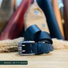 اشتري Natural Leather Leazus Casual Belt - Black في مصر