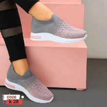 اشتري Sock Up Sneakers - PinkFashion Women Mesh Sneakers Outdoor Sports Shoes - Pink في مصر