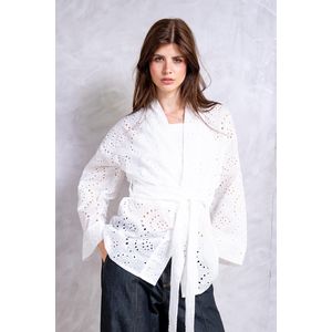 Clue Belted Broderie Kimono