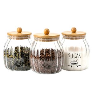 800ml Glass Jar with Wooden Lid for Sugar Tea Coffee – Available as Single Piece or Set of 3