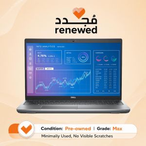 DELL Renewed  Precision 3571 Laptop : Intel Core i5-12500H - 16GB DDR5 RAM - 256GB NVMe SSD - NVIDIA T600 4GB GDDR6 - 15.6 Inch Display Win 11 pro grey 