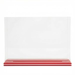 BEST MEDIA  Acrylic Sign Holder Clear Display Stand for Office Restaurant Home Shop Wedding A4 Horizontal Red