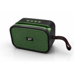 Bdt سبيكر لاسلكي بلوتوث محمول بطارية 1200mAh مع شحن بالطاقة الشمسية ووظيفة راديو FM ومدخل AUX - موديل AN1186 لون زيتي