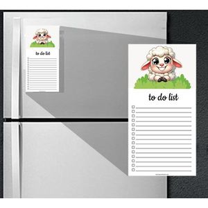 Magnetic To Do List Notepad for Fridge, Cute Lamb Theme, Checklist Organiser, Eid Al-Adha