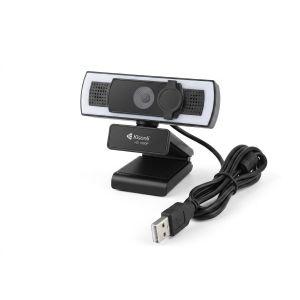 Kisonli كاميرا ويب 1080P مع ميكروفون USB مدمج وتعريض تلقائي AE - إضاءة بيضاء ودافئة بتحكم باللمس - موديل D3 - لون أسود - مناسبة للاجتماعات والبث المباشر والتعليم عن بعد