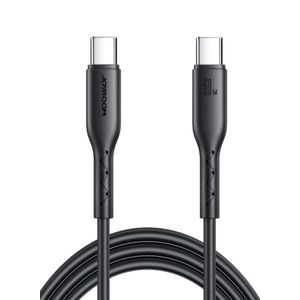 JOYROOM سلسلة شحن سريع SA26 CC3 بقدرة 60 واط من USB-C/Type-C إلى USB-CType-C كابل بيانات للشحن السريع بطول 1 متر باللون الأسود