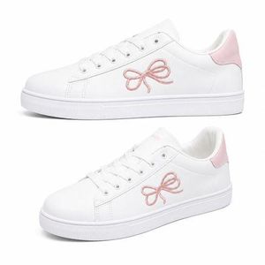 AF29 Women’s Casual Sport Sneakers Flat – Lightweight Breathable Design – Non-Slip Rubber Sole – Comfortable Daily Walking Shoes - White*Pink