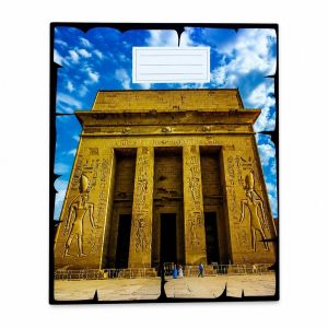 Extra Line Stapled Lined University Notebook, 40 Sheets, Ancient Temple Design, Bristol Coated Cover, A4
