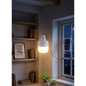 مصباح LED قابل لإعادة الشحن بالطاقة الشمسية مع لوحة منفصلة - إضاءة طوارئ قوية للمنزل والتخييم والحدائق -