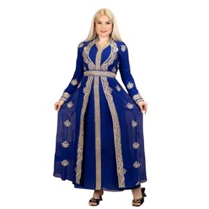 عبايه الاميرات الخامه شيفون مقاس وان سايز يلبس الي 95 كيلو , ازرق