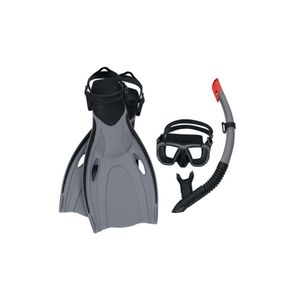 طقم غطس مع زعانف متعدد الألوان (Size: 37.5-41) - رصاصي - 25044