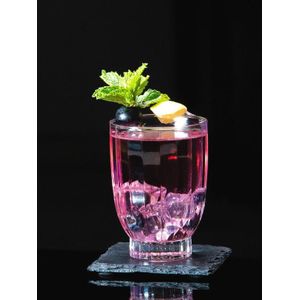 Pasabhace Crystal Drinking Glass Set Embossed Design 6 Pieces 330ml