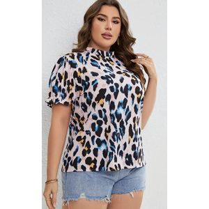 SheIn Women's Floral Print Puff Sleeve Square Neck Tie Front