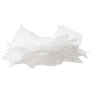 Pendant lamp shade This image shows a white, crumpled paper lampshade named KRUSNING with a soft, diffused lighting effect.