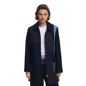 Straight patchwork coat