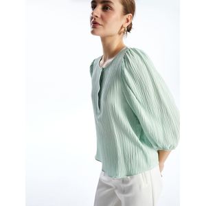 LC Waikiki Crew Neck Textured Women's Blouse