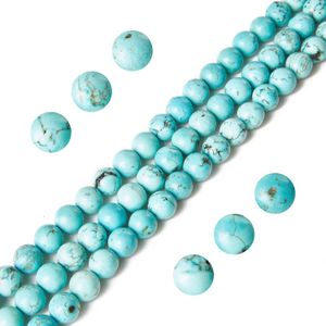 100 قطعة 8 مم خرز فيروز خرز الأحجار الكريمة الطبيعية خرز مستدير فضفاض لصنع المجوهرات