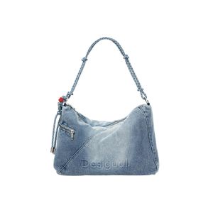 Desigual Large shoulder bag in denim fabric with interchangeable straps