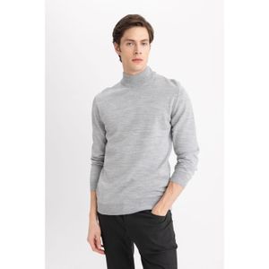Defacto Slim Fit Pullover - Lt.Grey Melange