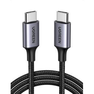 Ugreen USB-C to USB-C Cable 60W Braided 2M Black Fast Charging 20V 3A PD Technology 480Mbps Data Transfer American Quality 1-Year Warranty