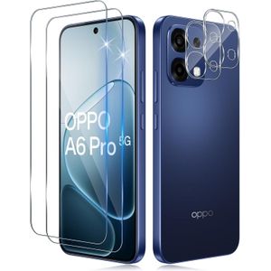 Tempered Glass Film for OPPO A6 Pro 5G, 2 Pieces Camera Film and 2 Pieces Screen Protector, 9H HD Anti Scratch Transparent Camera Screen Protector