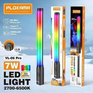 PLOKAMA  VL-06 Pro RGB LED Stick Light Handheld Camera Video Light for Photography Vlogging Livestream