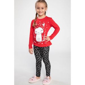 Defacto Homewear Knitted Pyjamas - Red