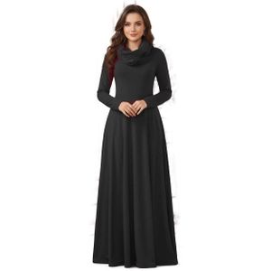 فستان نسائي طويل قطن لون اسود