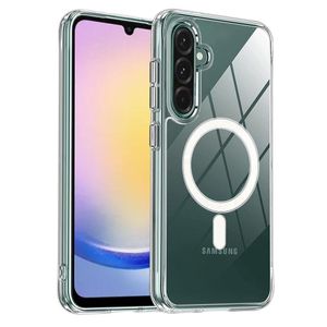 جراب شفاف لهاتف سامسونج جالاكسي A36 وسامسونج جالاكسي A56 (متوافق مع ماج سيف) (مغناطيس قوي) (لا يصفر) جراب هاتف مغناطيسي رفيع وخفيف الوزن ومتين