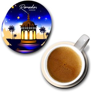 Ramadan Decor 6 Coasters 9.5 cm Wood Factory mdf