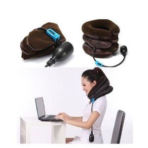 Air Neck Pillow - Inflatable Neck Support for Cervical and Shoulder Pain Relief - 3-Layer Spine Support Pillow with Hand Pump