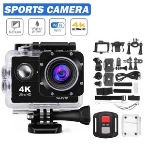 كاميرات فيديو الحركة الرياضية Ultra HD 4K Action Camera 30 إطارًا في الثانية/170 د خوذة تحت الماء مقاومة للماء 2.0 بوصة شاشة WiFi عن بعد الرياضة Go Video Camera Pro 