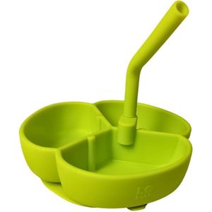 Divided Plate With Suction Base 3 Compartments BPA Free Reusable Food Serving Plate With Straw Non Slip Strong Grip Heat Resistant Lightweight Easy Clean Design