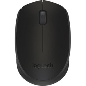 Logitech ماوس لاسلكي M170 للكمبيوتر وماك واللابتوب بتردد 2.4 جيجاهرتز مع مستقبل USB صغير، تتبع بصري، وعمر بطارية 12 شهرا، يمكن استخدامه بكلتا اليدين من لوجيتك - لون أسود