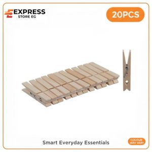 Natural Wooden Clothespins 20 PCS - Decorative Photo Clips for Crafts, DIY Projects, Home Decoration & Memo Display