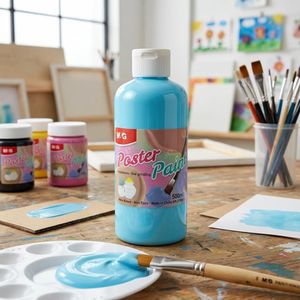 M&G Chenguang Poster Paint 500ml – Sky Blue Water-Based Poster Color for School, Art & Craft Projects - No: APL976R031