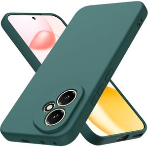 Soft silicone phone case with camera protection and microfiber lining for Honor 400 5G from Mobile Magic (Dark Green)