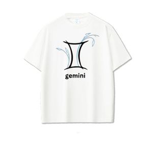 T-shirt white with a gemini zodiac design 