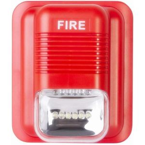 LED Fire Alarm Strobe Light, Red Emergency Warning Siren with Visual Indicator, Wall Mount Security Alert System