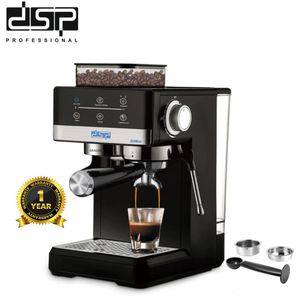 Dsp Espresso Coffee Machine with Built-in Grinder, 20 Bar Pressure Pump, Steam Wand, 20 Grind Settings, LED Touch Display, 1.7L Water Tank, 150g Bean Hopper, 1350W, 1 Year Warranty, Model KA3123