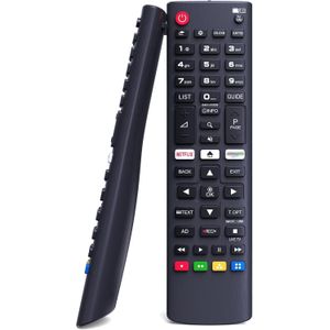 ريموت كنترول عالمي لجميع تلفزيونات ال جي الذكية OLED وLCD وLED وHD وثلاثية الأبعاد و4K AKB75095308 AKB75095307 AKB7415324 مع أزرار اختصارات، أسود
