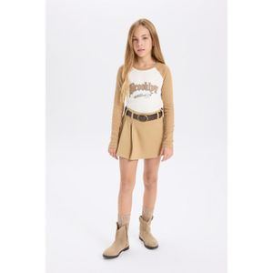 Defacto Girl Knitted Skirt - Beige