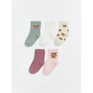 LC Waikiki Patterned Baby Girl's Ankle Socks 5-Pack